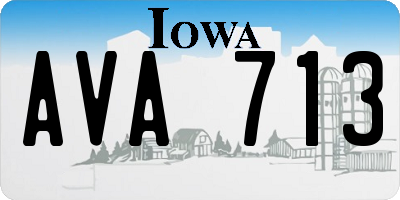 IA license plate AVA713