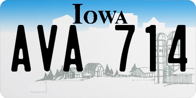 IA license plate AVA714