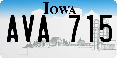 IA license plate AVA715