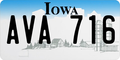 IA license plate AVA716