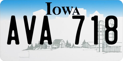 IA license plate AVA718