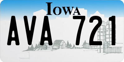 IA license plate AVA721