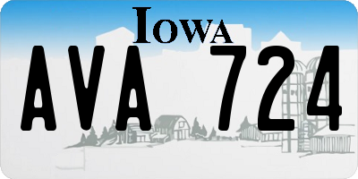 IA license plate AVA724