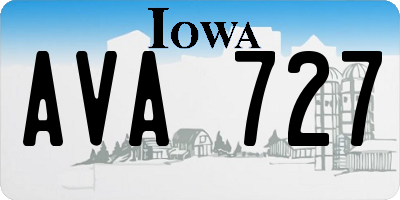 IA license plate AVA727