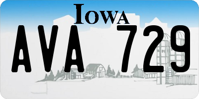 IA license plate AVA729