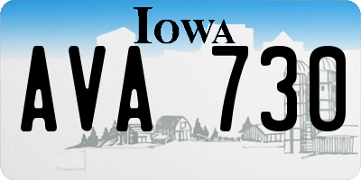 IA license plate AVA730