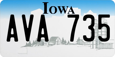 IA license plate AVA735