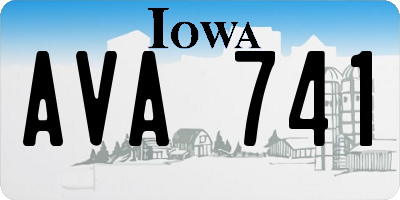 IA license plate AVA741