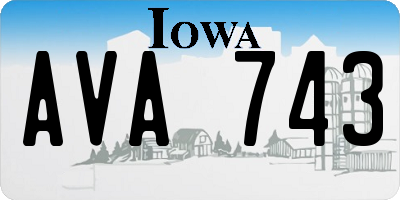 IA license plate AVA743