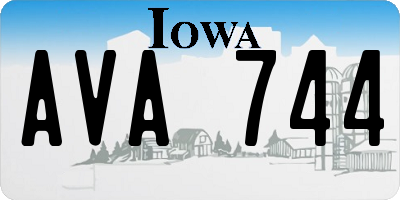 IA license plate AVA744