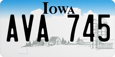 IA license plate AVA745