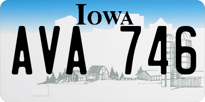 IA license plate AVA746