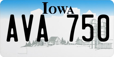 IA license plate AVA750
