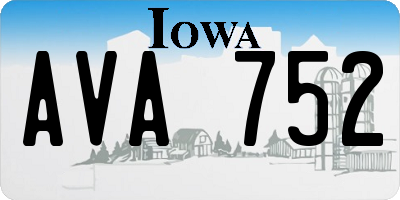 IA license plate AVA752