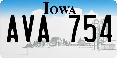 IA license plate AVA754