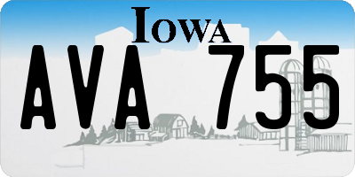 IA license plate AVA755