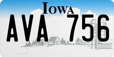 IA license plate AVA756