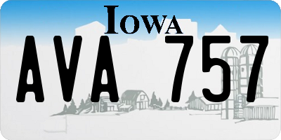 IA license plate AVA757