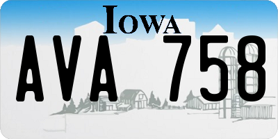 IA license plate AVA758