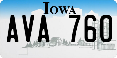 IA license plate AVA760
