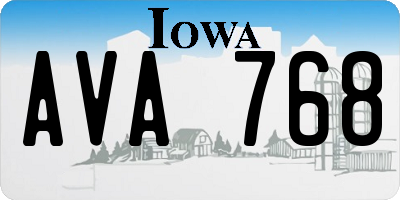 IA license plate AVA768