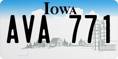 IA license plate AVA771