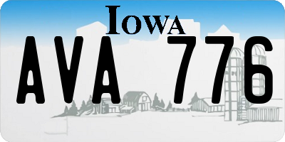 IA license plate AVA776