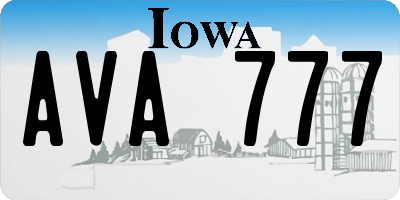 IA license plate AVA777