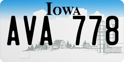 IA license plate AVA778