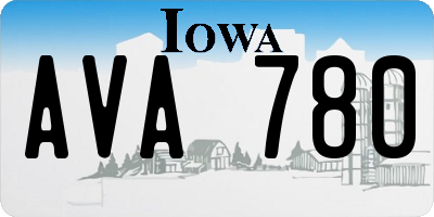 IA license plate AVA780