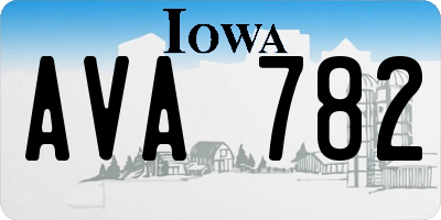 IA license plate AVA782