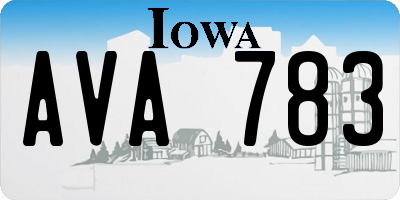 IA license plate AVA783