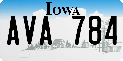 IA license plate AVA784