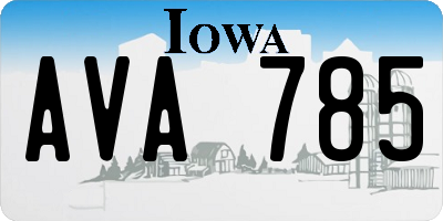 IA license plate AVA785