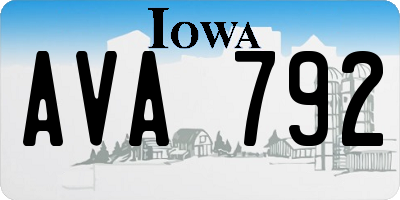 IA license plate AVA792
