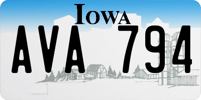 IA license plate AVA794