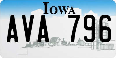 IA license plate AVA796