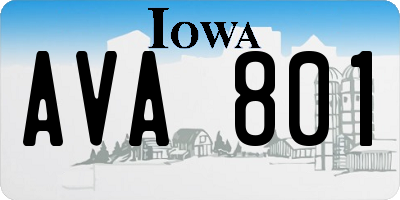 IA license plate AVA801