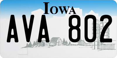 IA license plate AVA802