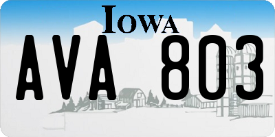 IA license plate AVA803