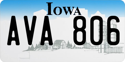 IA license plate AVA806