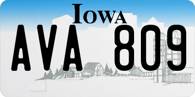 IA license plate AVA809