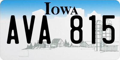 IA license plate AVA815