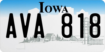 IA license plate AVA818
