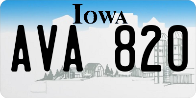 IA license plate AVA820