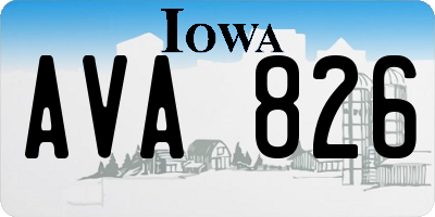 IA license plate AVA826
