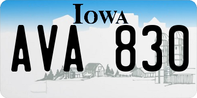 IA license plate AVA830