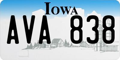 IA license plate AVA838
