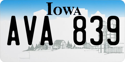 IA license plate AVA839