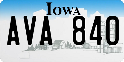 IA license plate AVA840